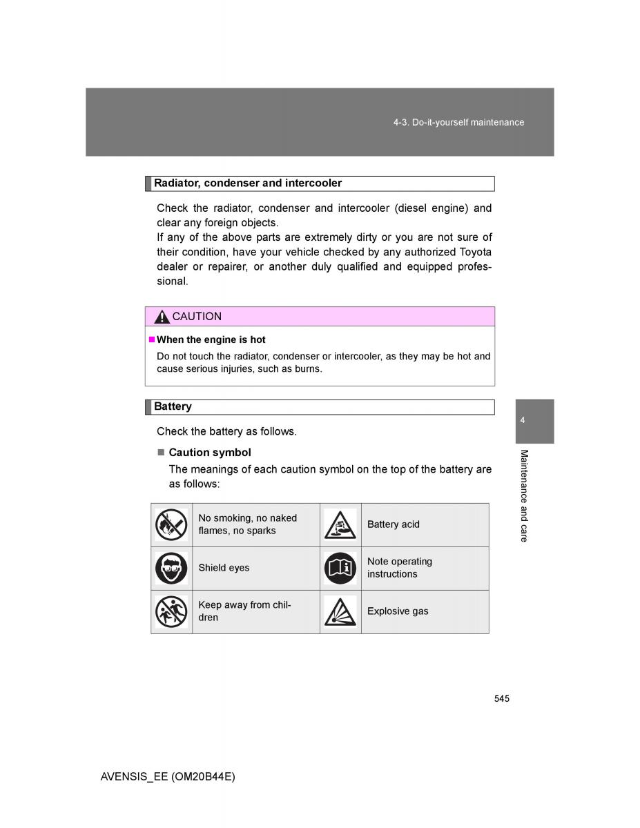 Toyota Avensis III 3 owners manual / page 545