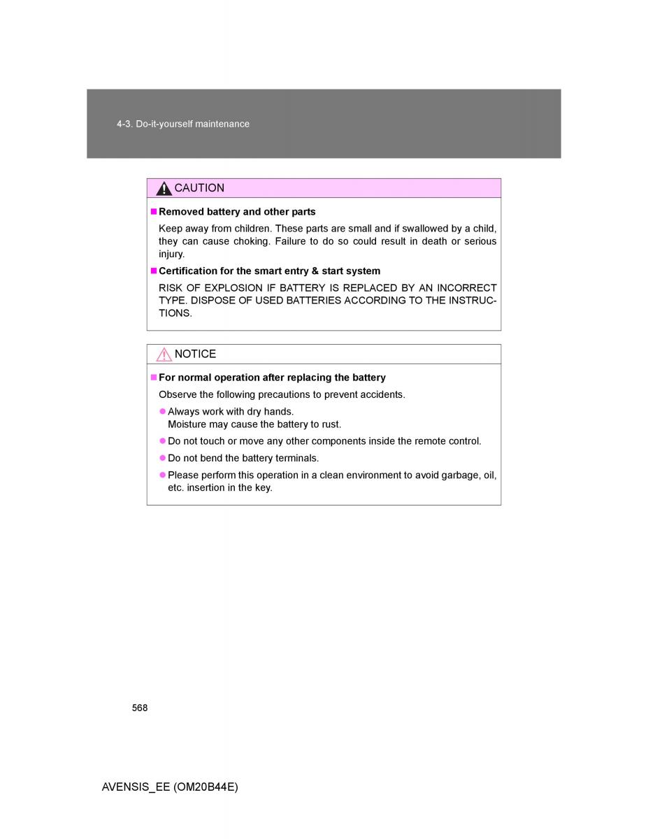 Toyota Avensis III 3 owners manual / page 568