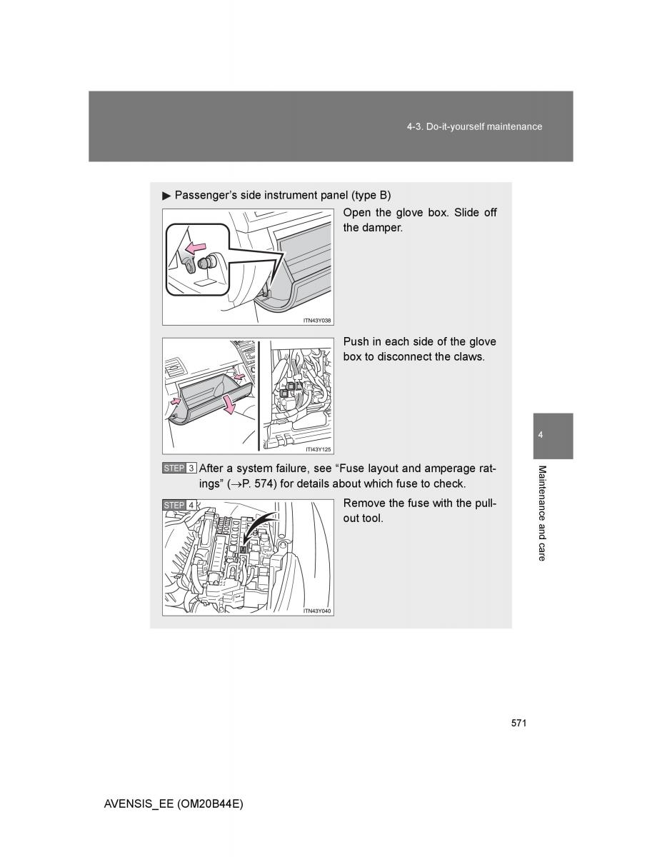 Toyota Avensis III 3 owners manual / page 571