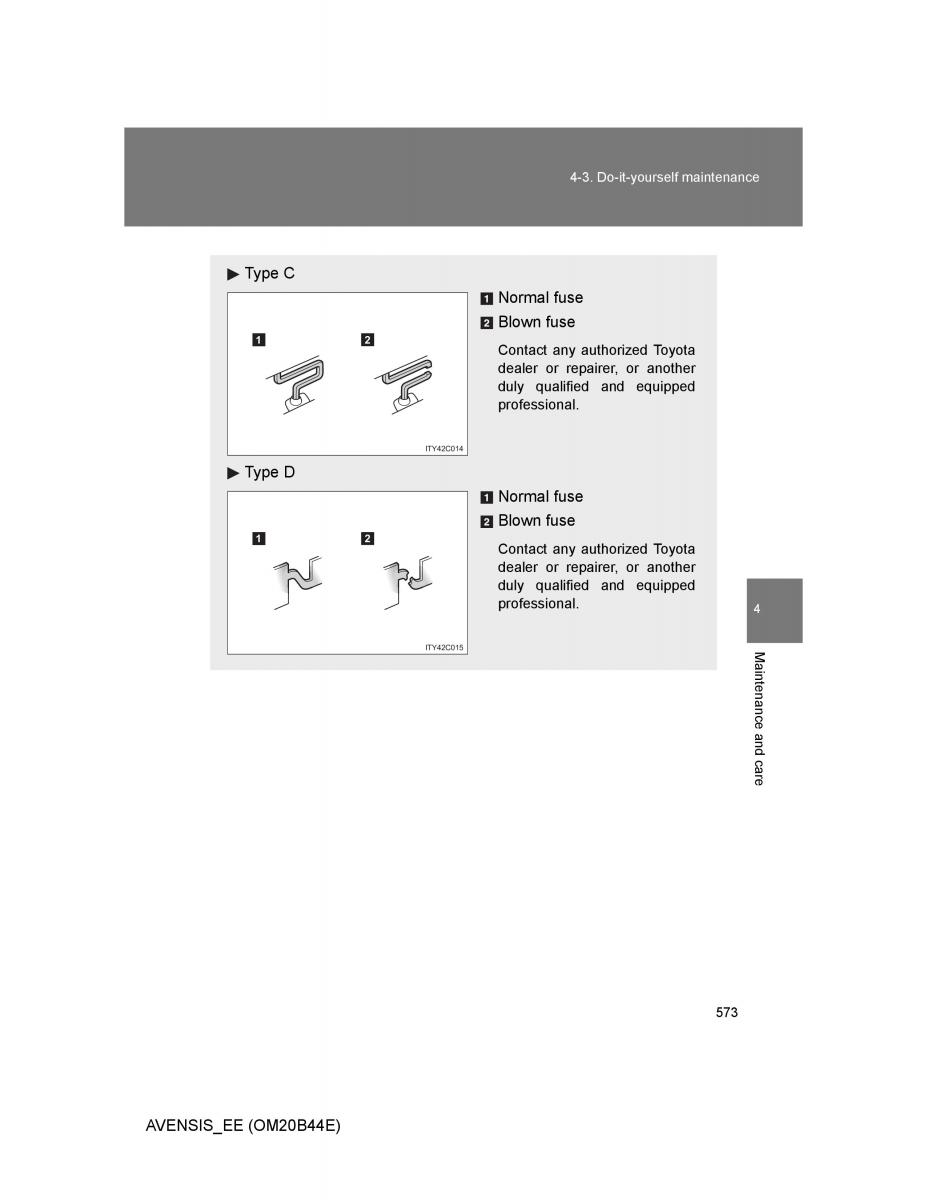 Toyota Avensis III 3 owners manual / page 573