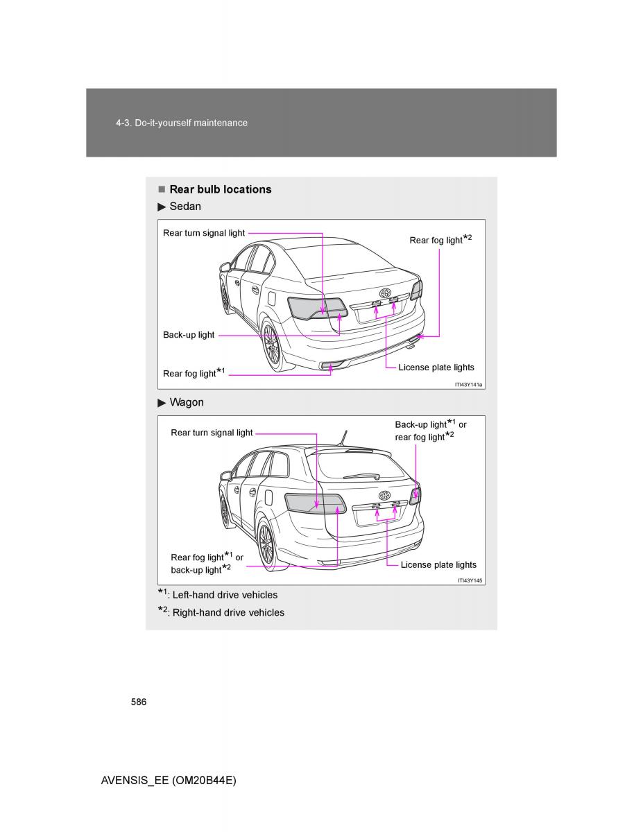 Toyota Avensis III 3 owners manual / page 586