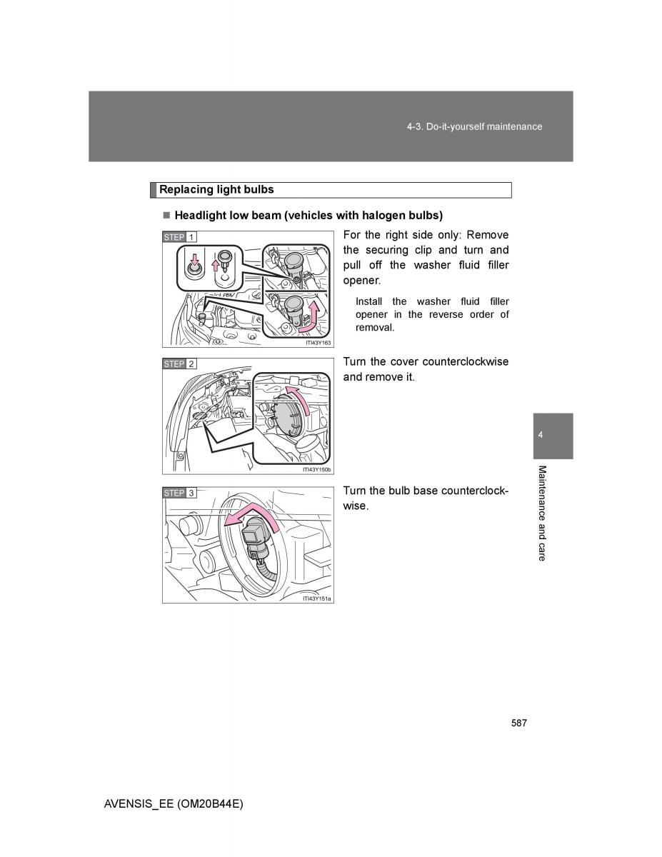 Toyota Avensis III 3 owners manual / page 587