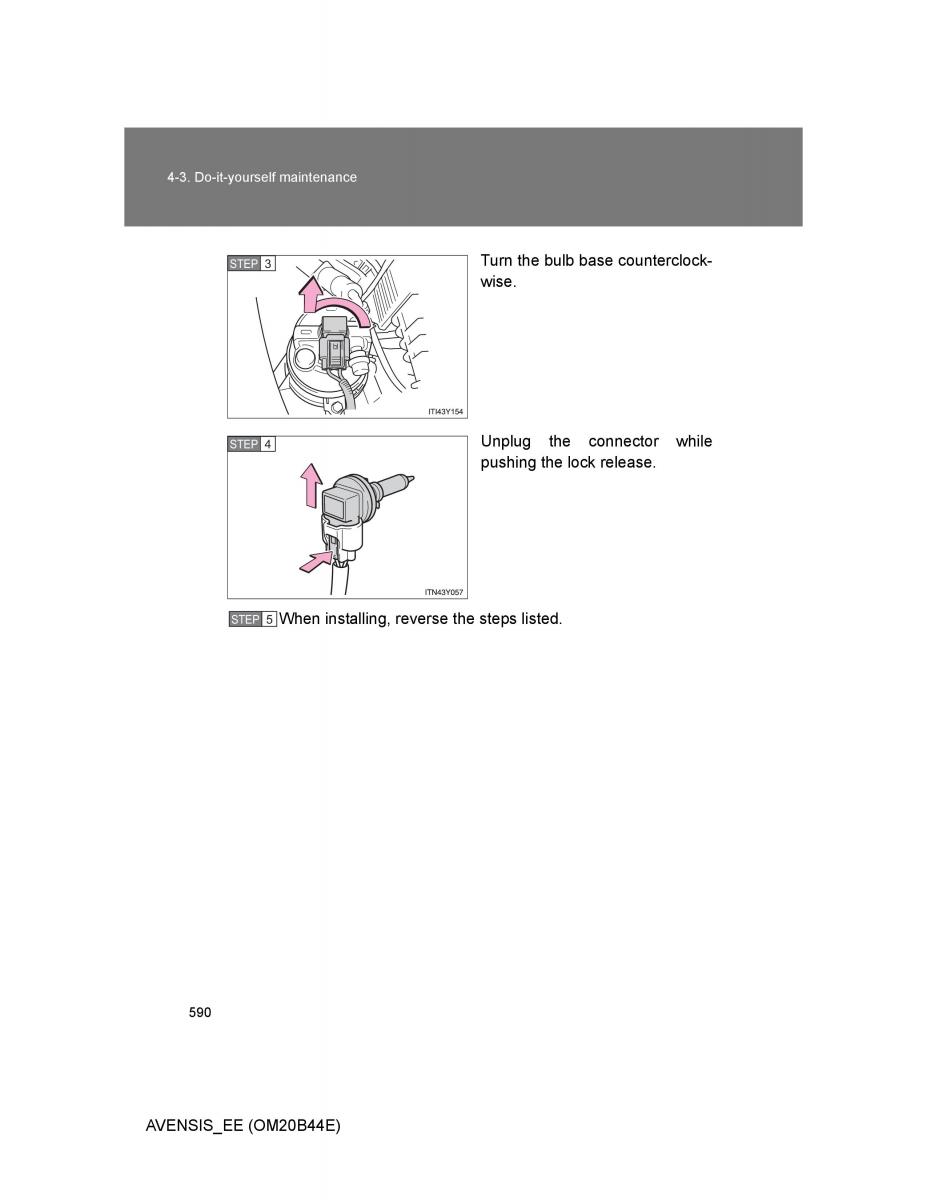 Toyota Avensis III 3 owners manual / page 590