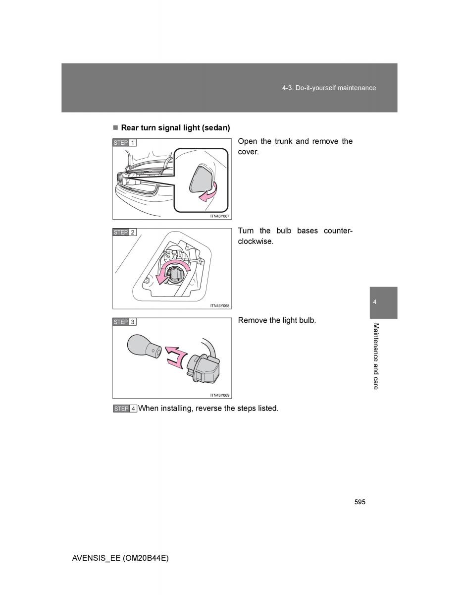 Toyota Avensis III 3 owners manual / page 595