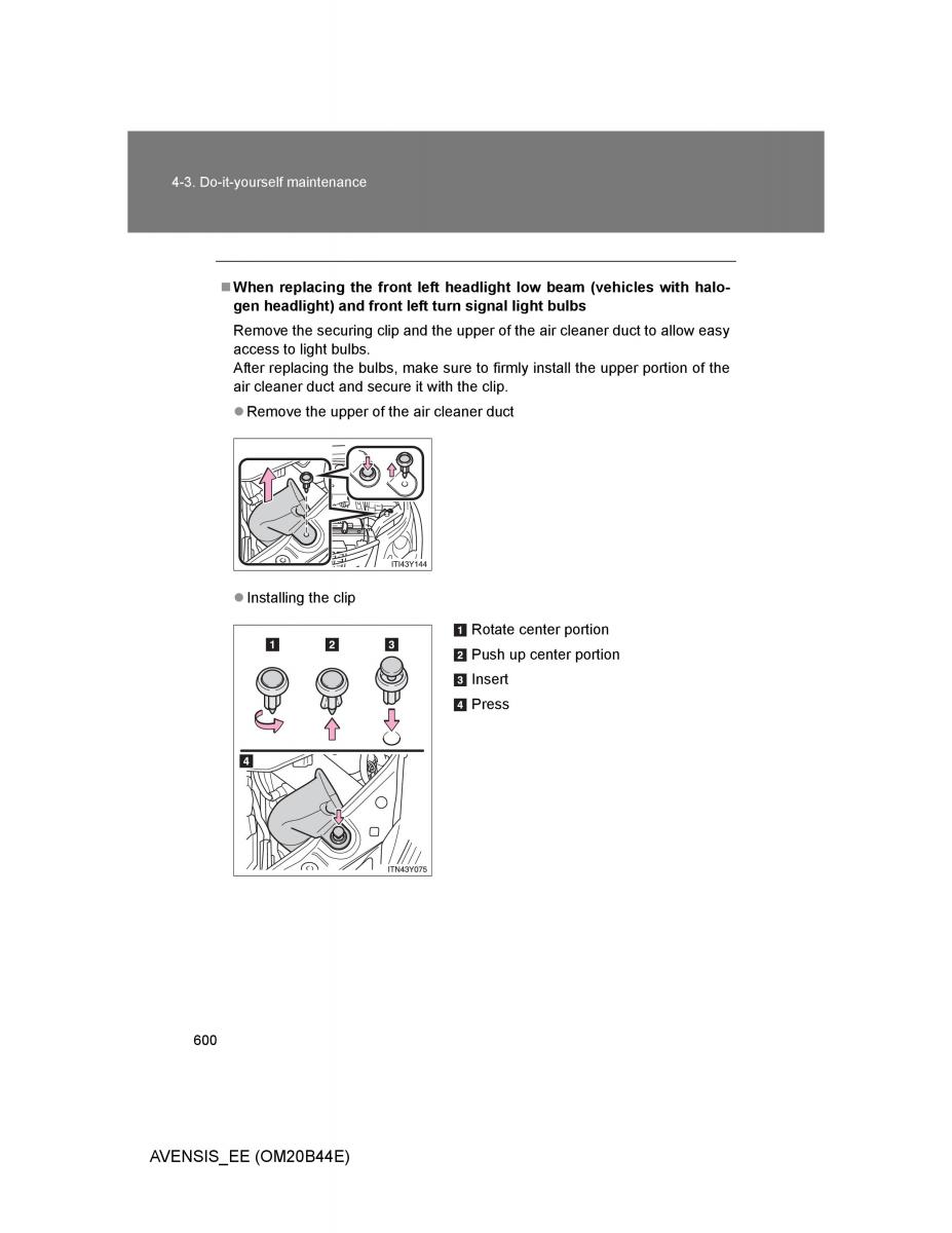 Toyota Avensis III 3 owners manual / page 600