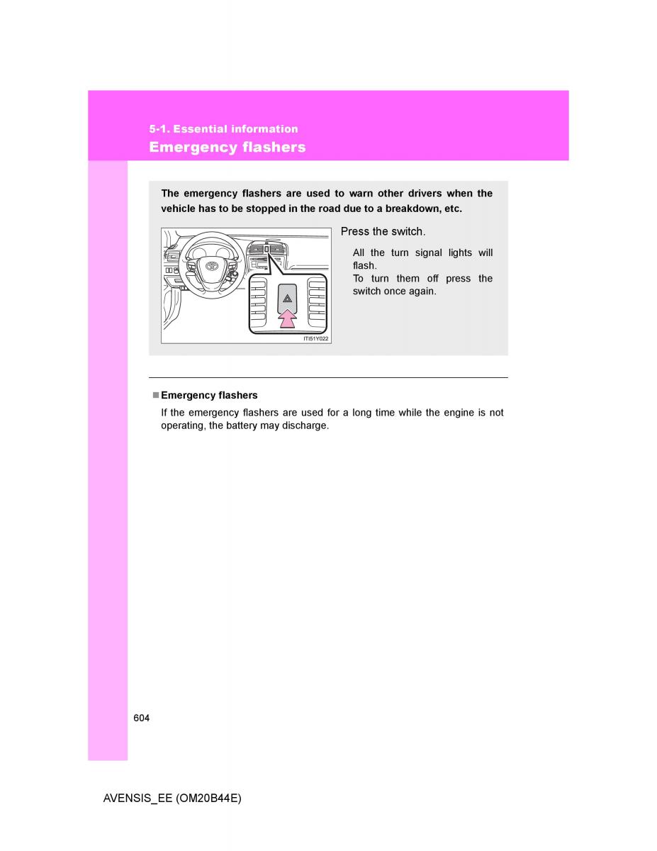 Toyota Avensis III 3 owners manual / page 604