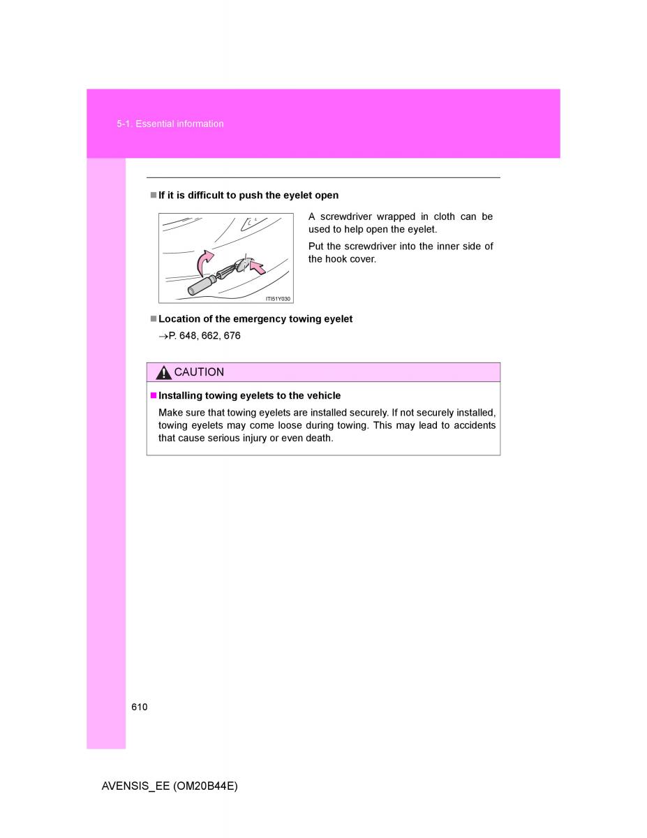 Toyota Avensis III 3 owners manual / page 610