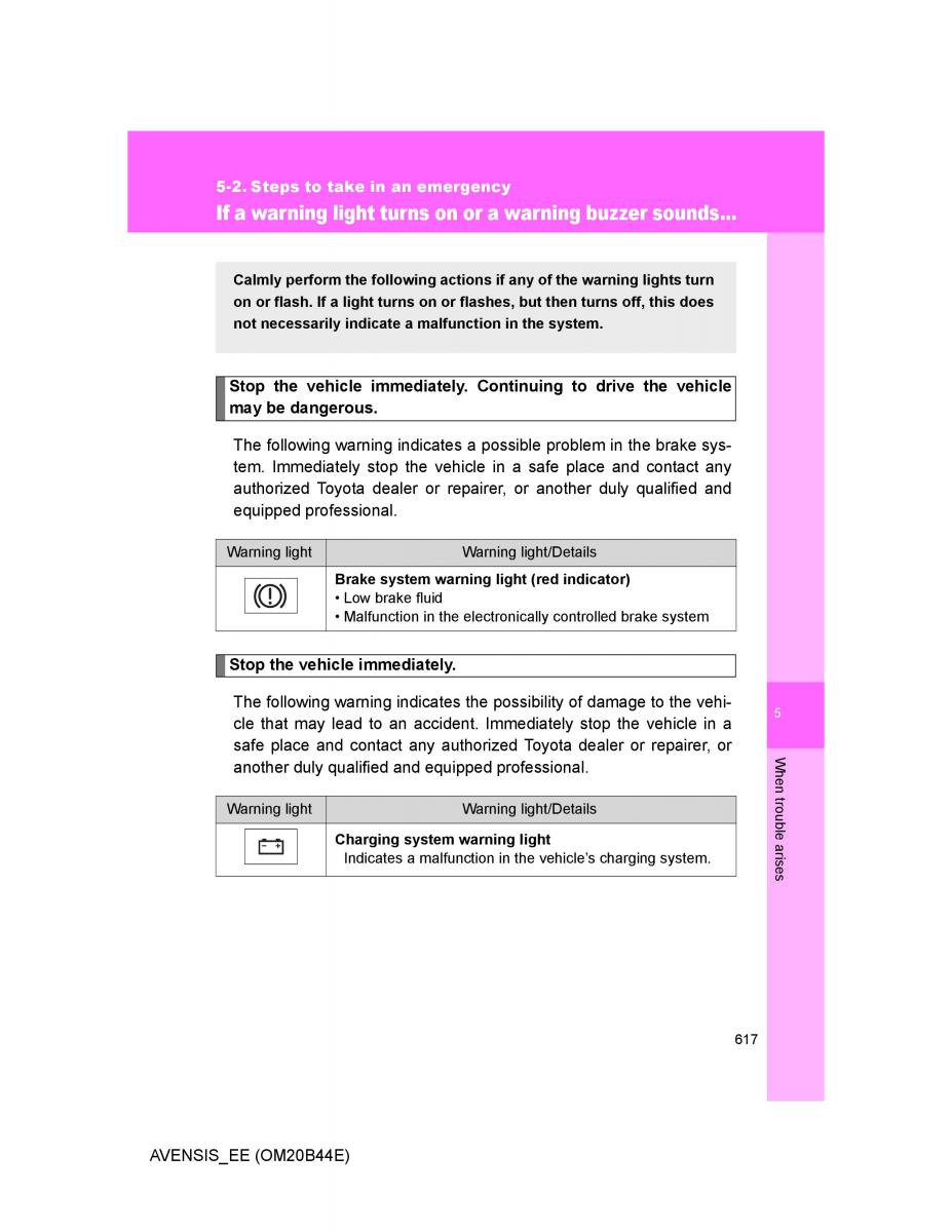 Toyota Avensis III 3 owners manual / page 617