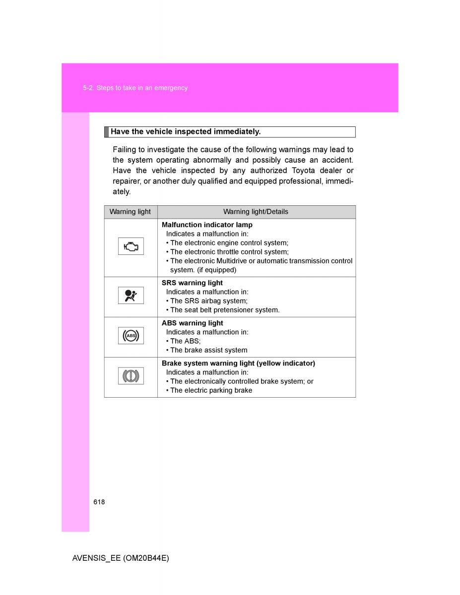 Toyota Avensis III 3 owners manual / page 618