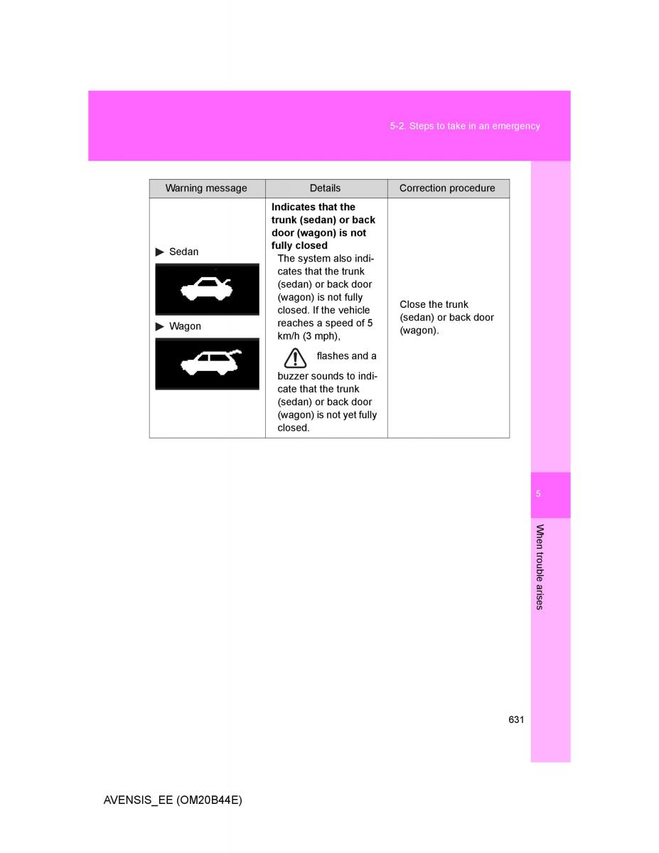 Toyota Avensis III 3 owners manual / page 631