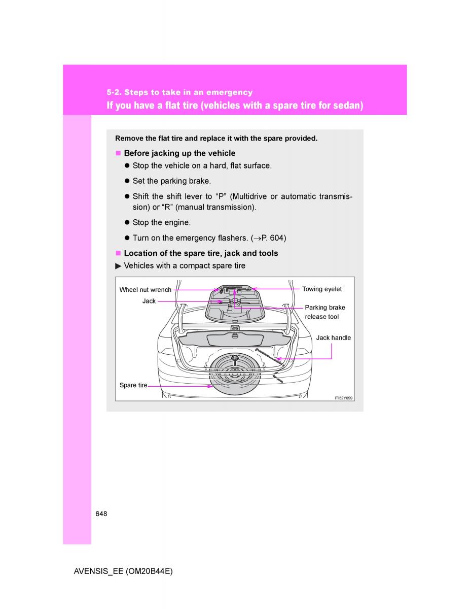 Toyota Avensis III 3 owners manual / page 648