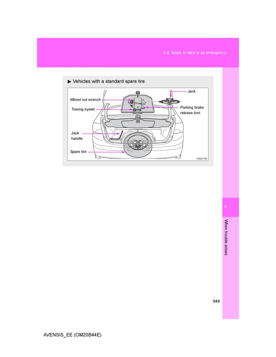 Toyota Avensis III 3 owners manual / page 649