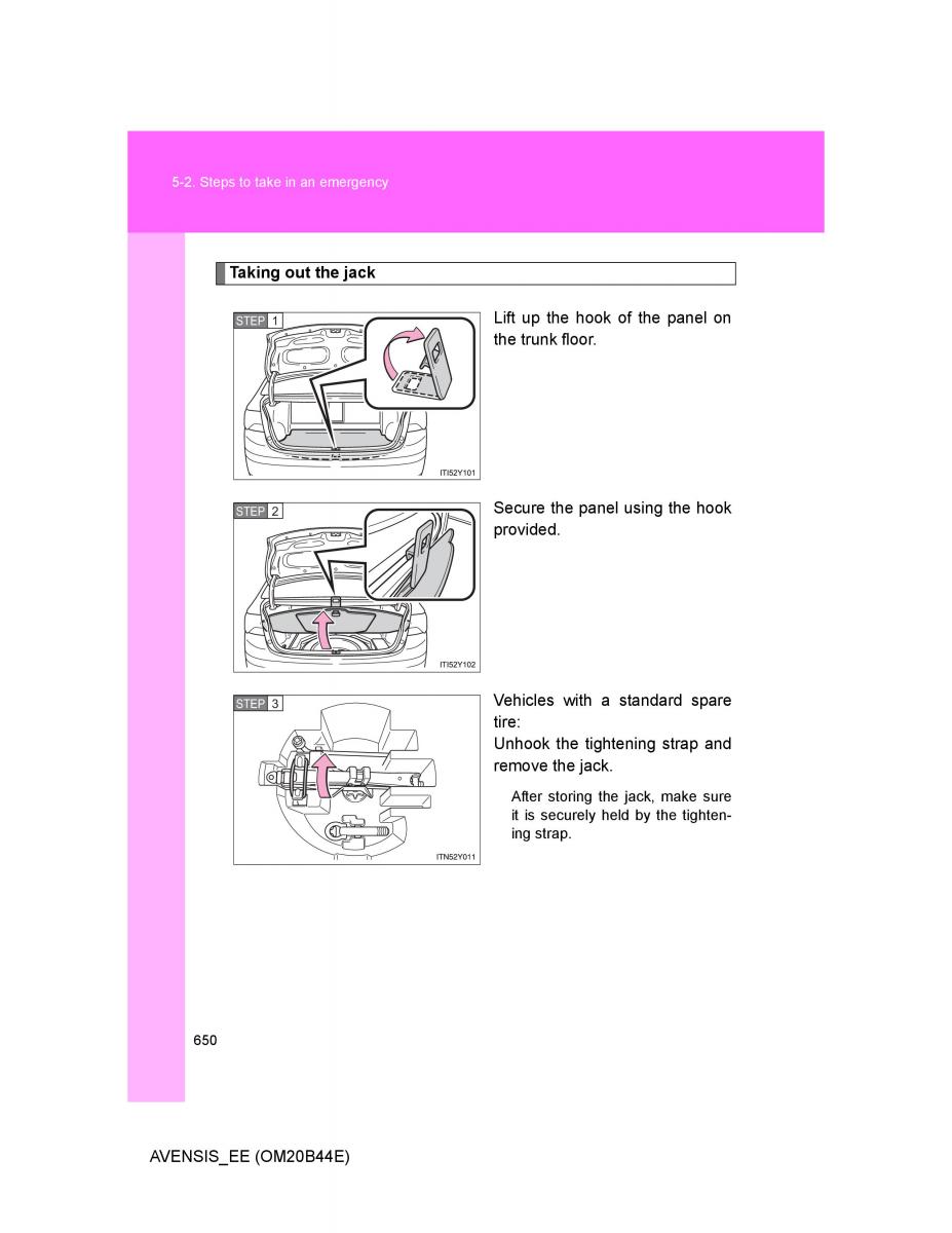 Toyota Avensis III 3 owners manual / page 650