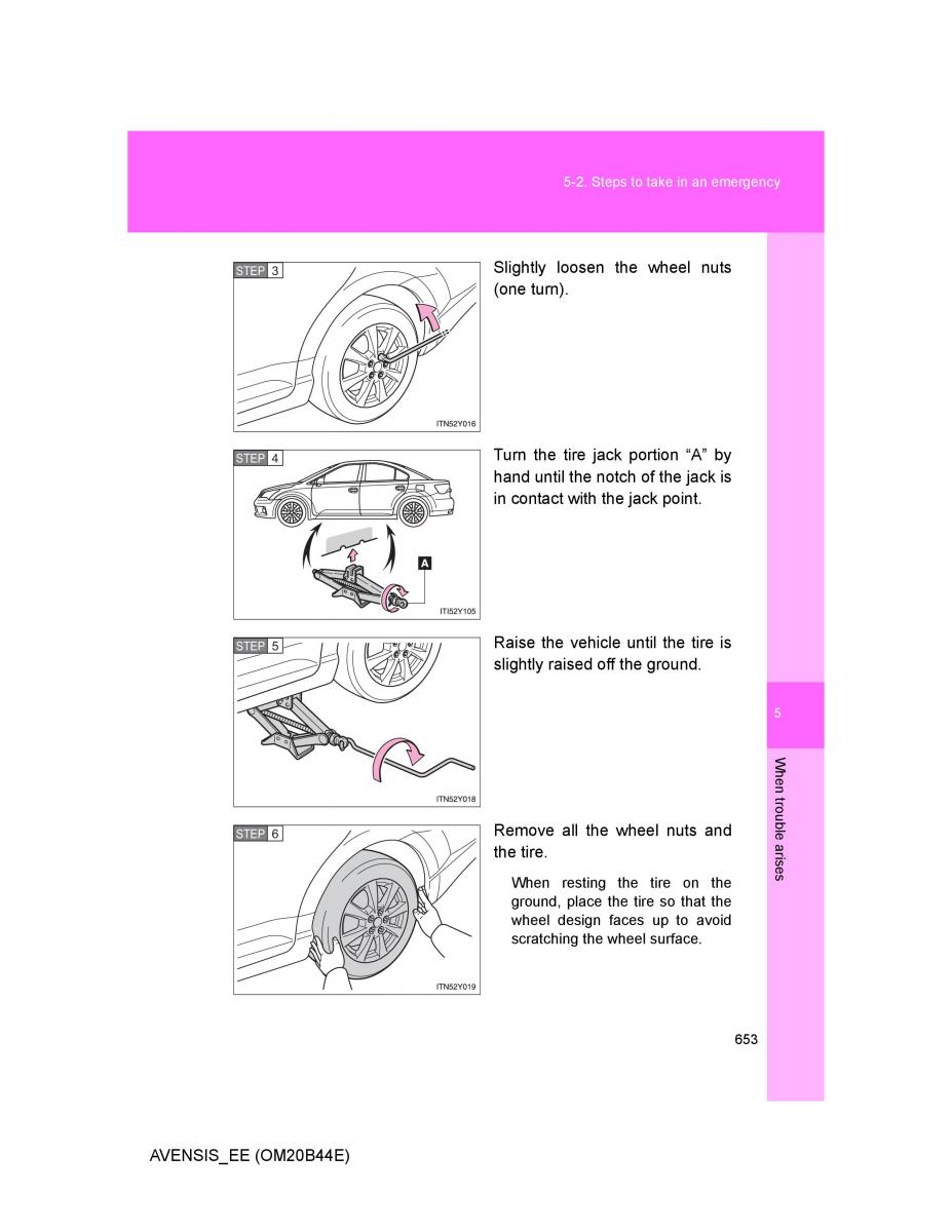 Toyota Avensis III 3 owners manual / page 653