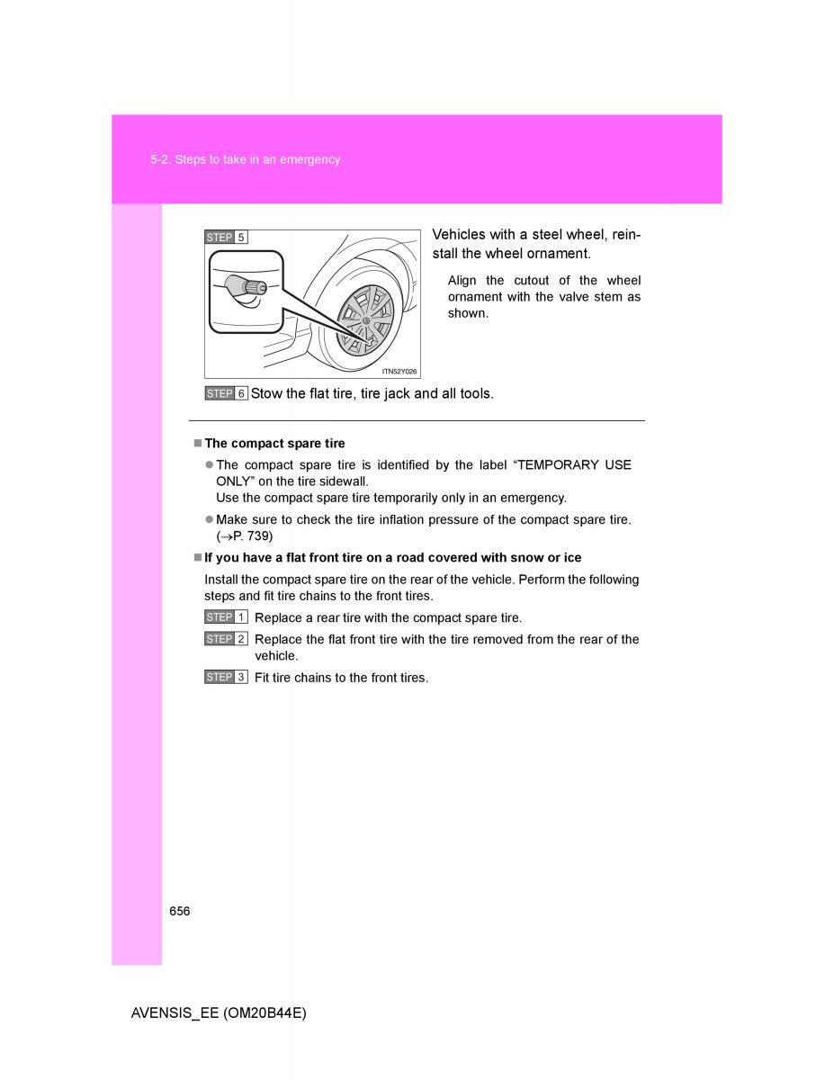 Toyota Avensis III 3 owners manual / page 656