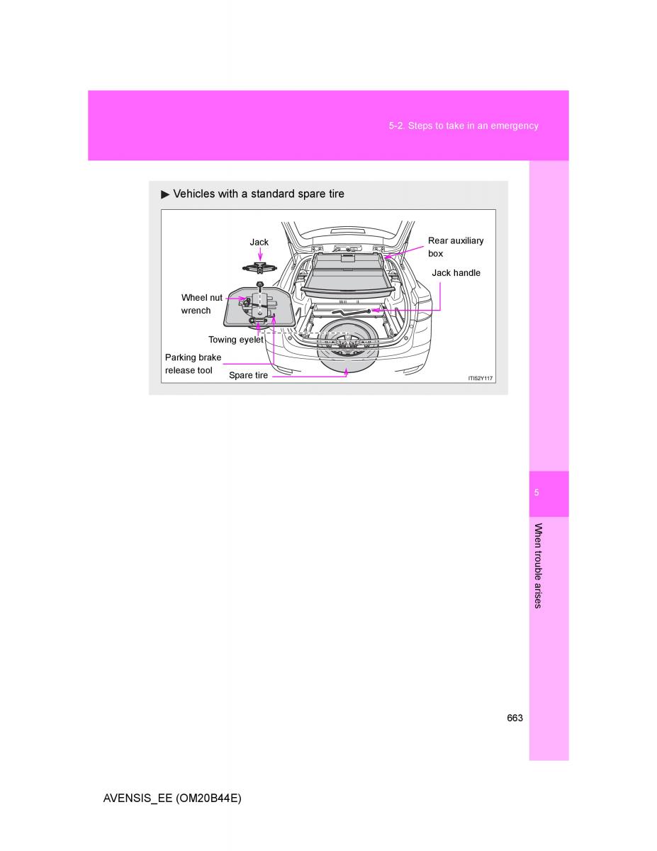 Toyota Avensis III 3 owners manual / page 663