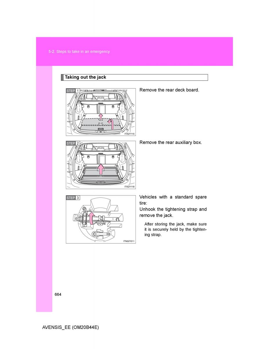 Toyota Avensis III 3 owners manual / page 664