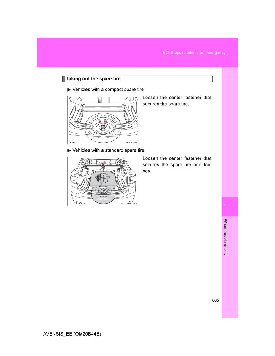 Toyota Avensis III 3 owners manual / page 665