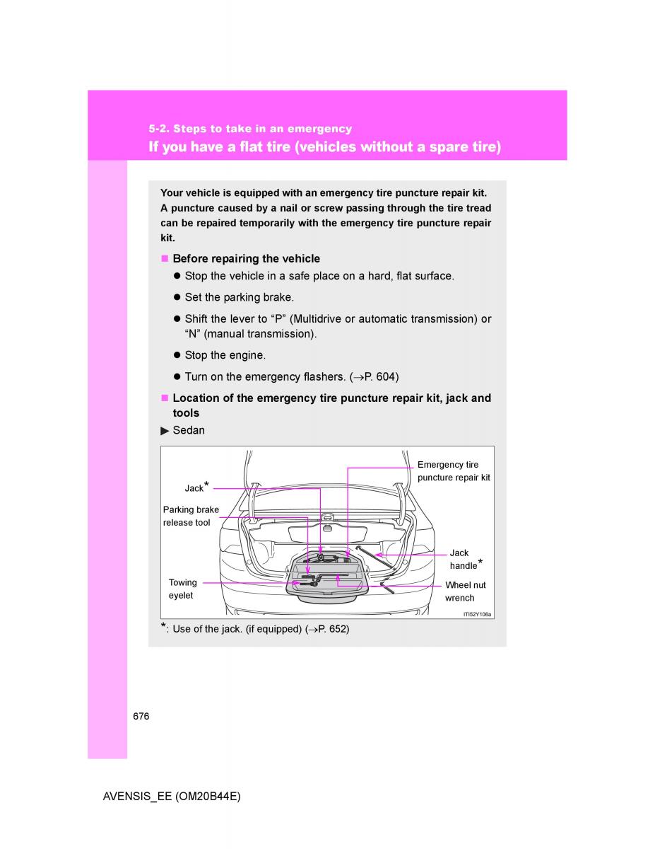 Toyota Avensis III 3 owners manual / page 676