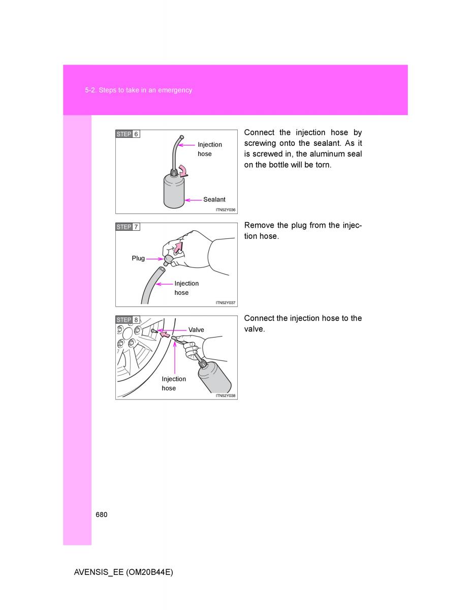 Toyota Avensis III 3 owners manual / page 680