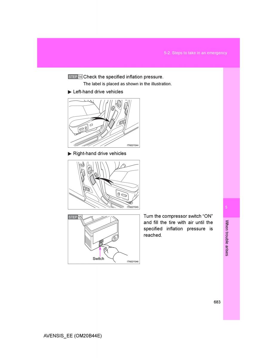 Toyota Avensis III 3 owners manual / page 683