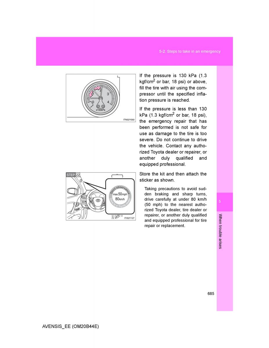 Toyota Avensis III 3 owners manual / page 685