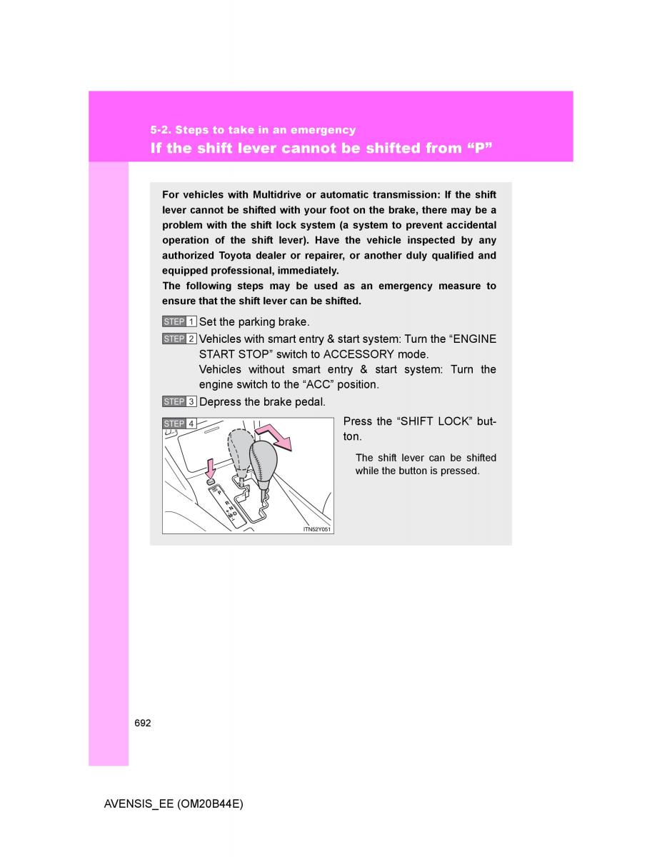 Toyota Avensis III 3 owners manual / page 692