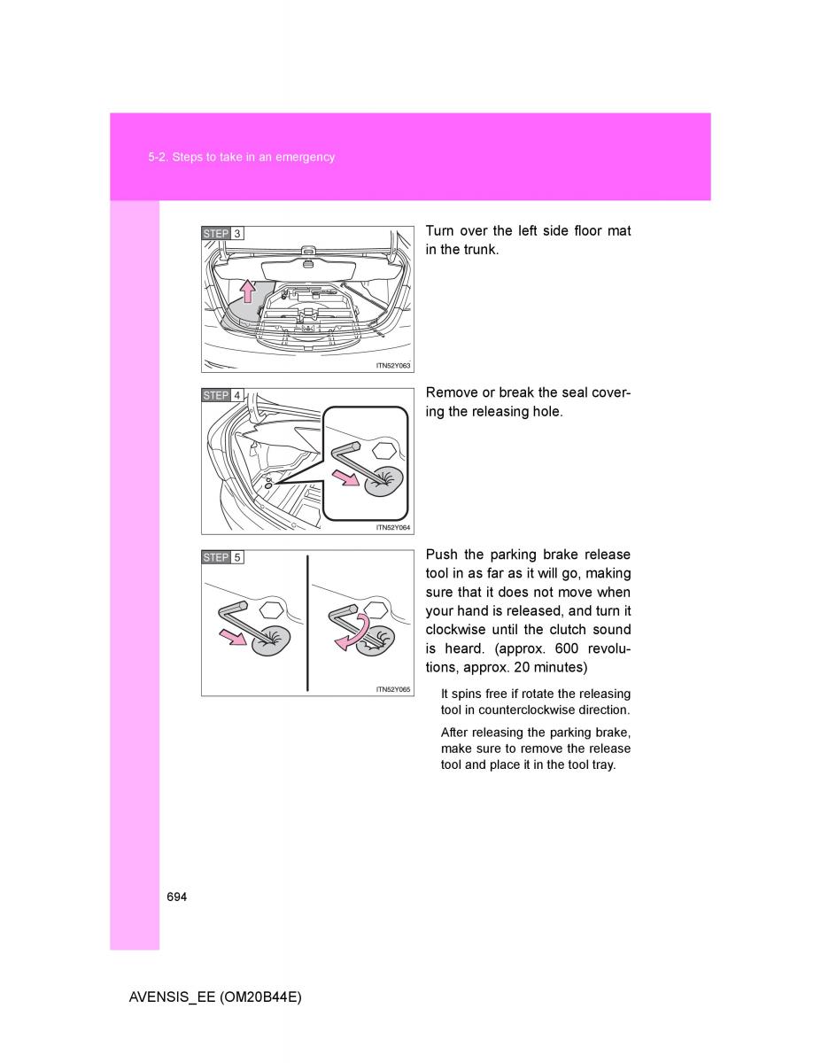 Toyota Avensis III 3 owners manual / page 694