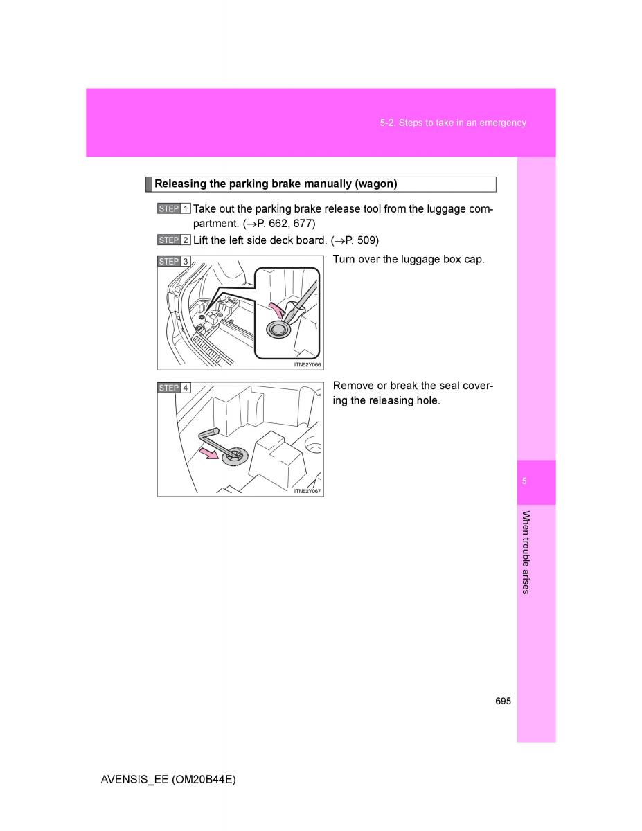 Toyota Avensis III 3 owners manual / page 695