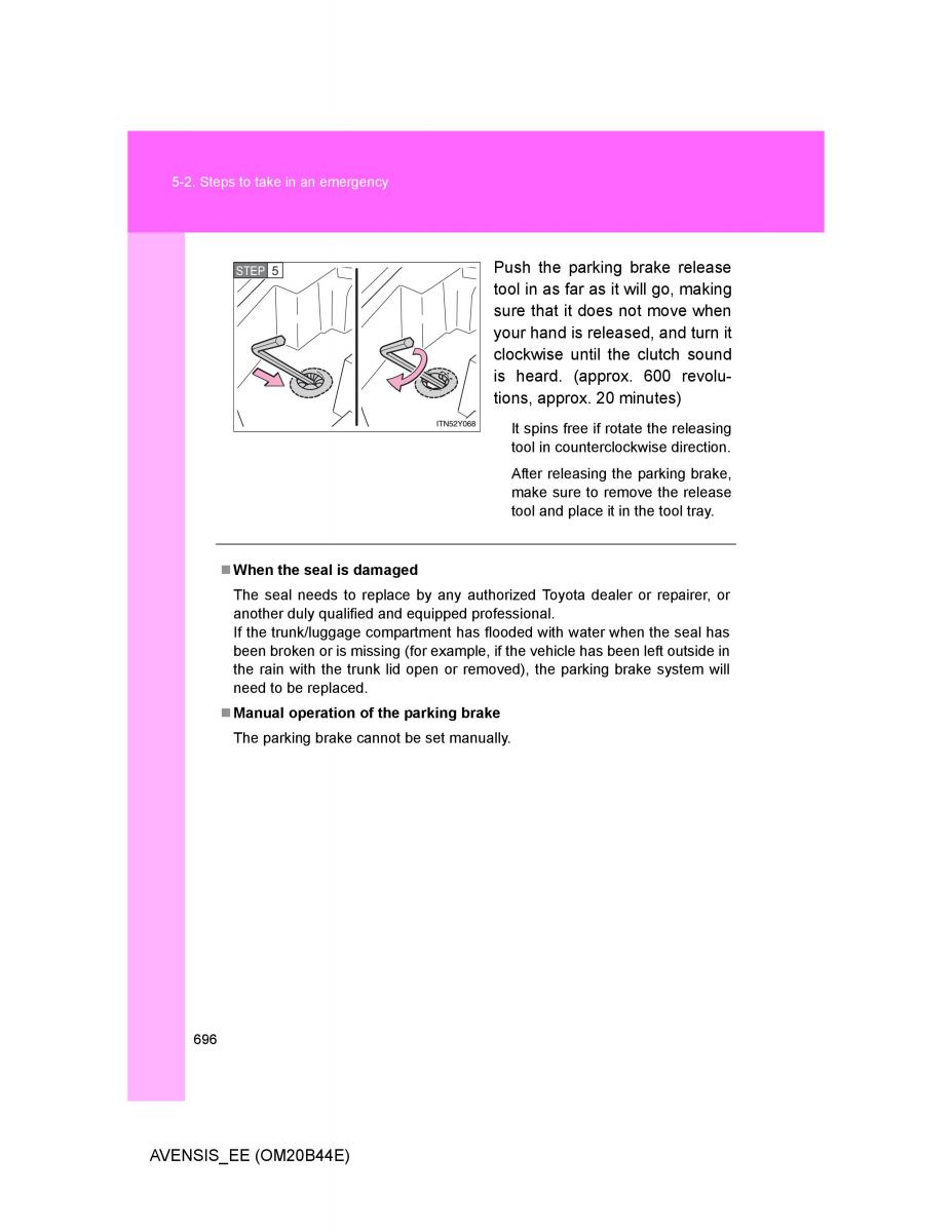 Toyota Avensis III 3 owners manual / page 696