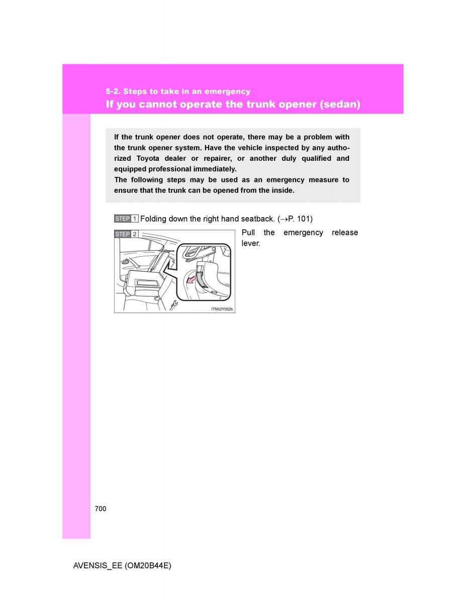 Toyota Avensis III 3 owners manual / page 700