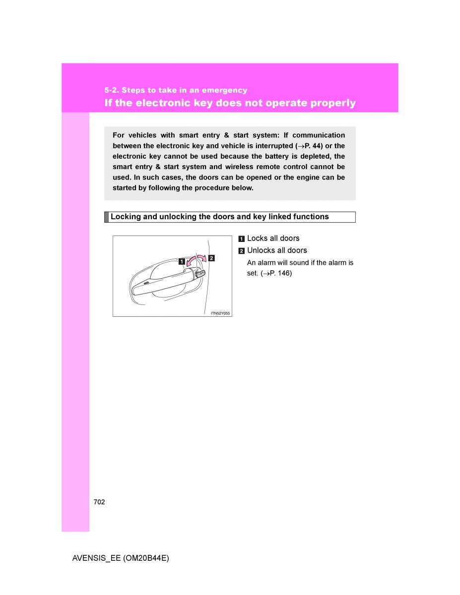 Toyota Avensis III 3 owners manual / page 702