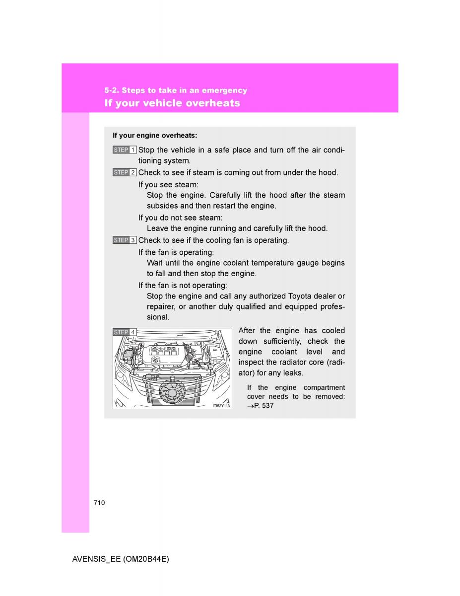 Toyota Avensis III 3 owners manual / page 710