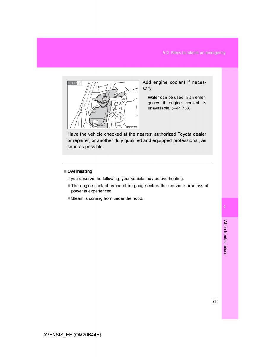 Toyota Avensis III 3 owners manual / page 711