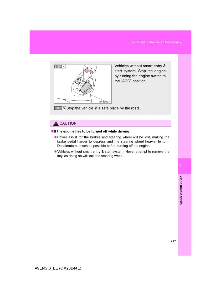 Toyota Avensis III 3 owners manual / page 717