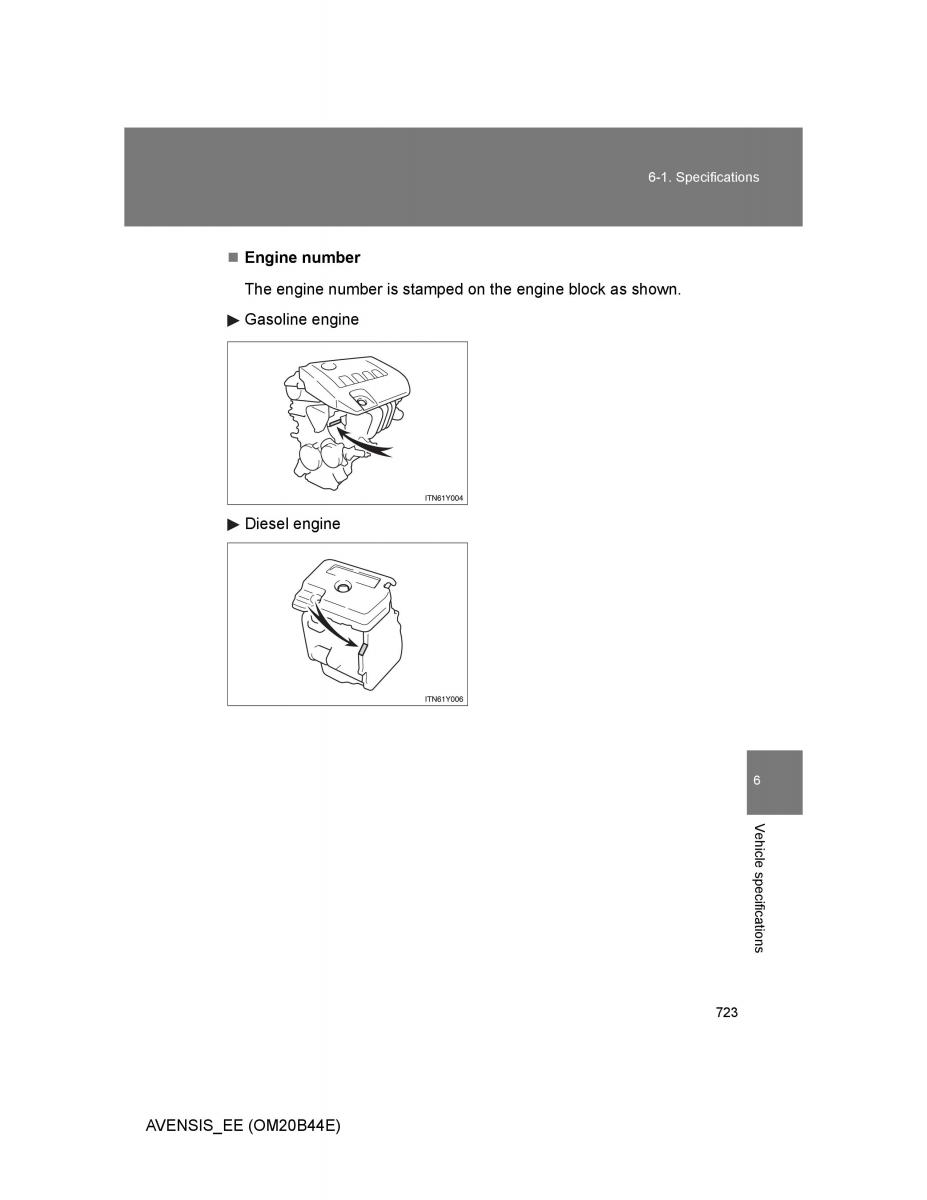 Toyota Avensis III 3 owners manual / page 723