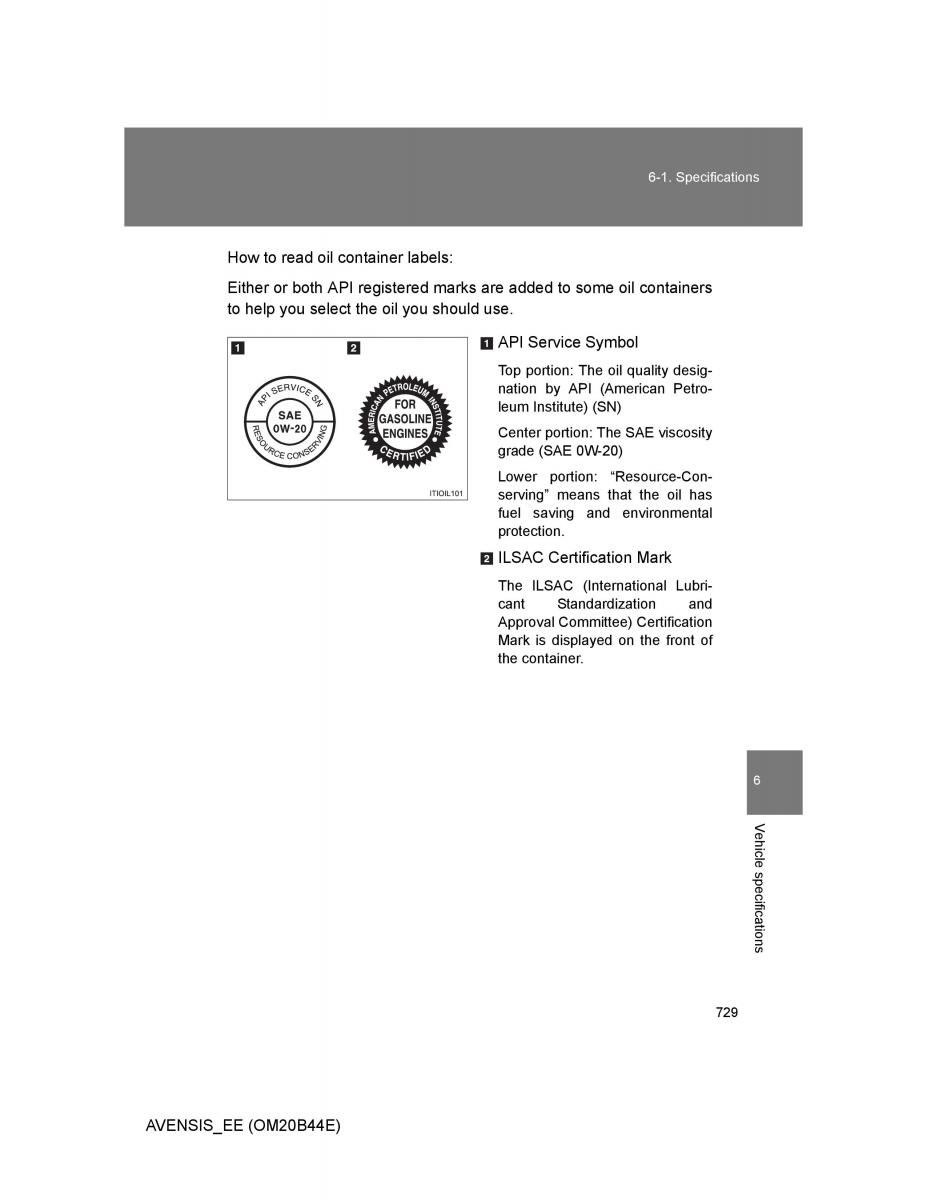 Toyota Avensis III 3 owners manual / page 729