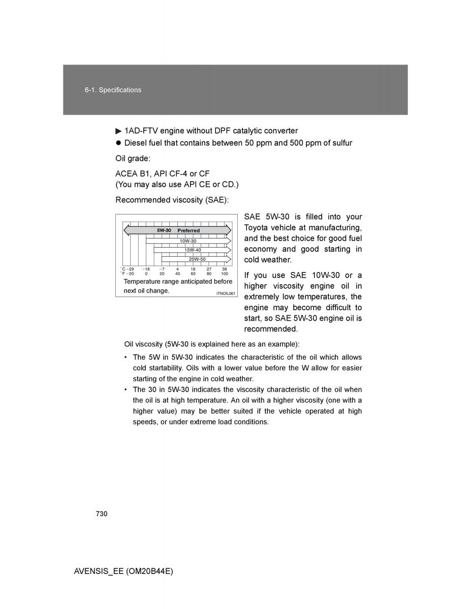 Toyota Avensis III 3 owners manual / page 730