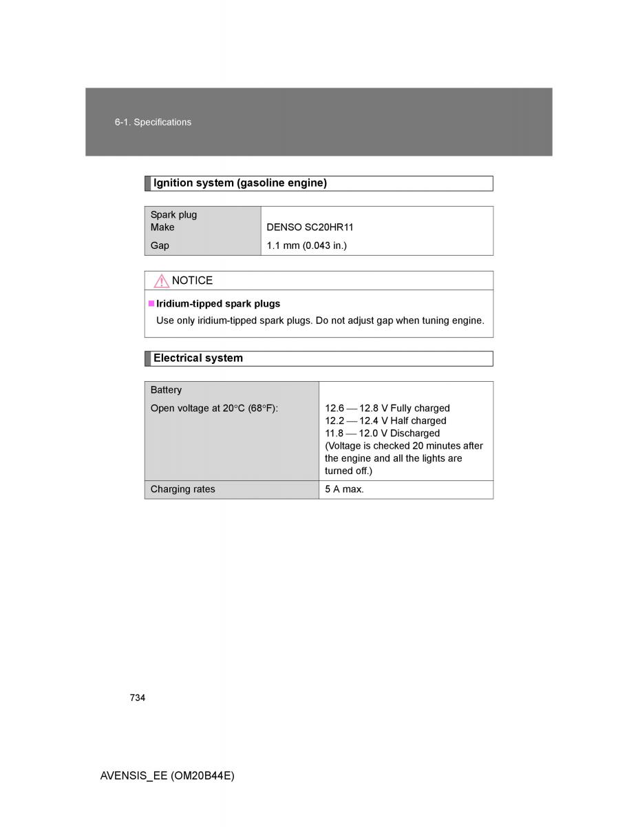 Toyota Avensis III 3 owners manual / page 734