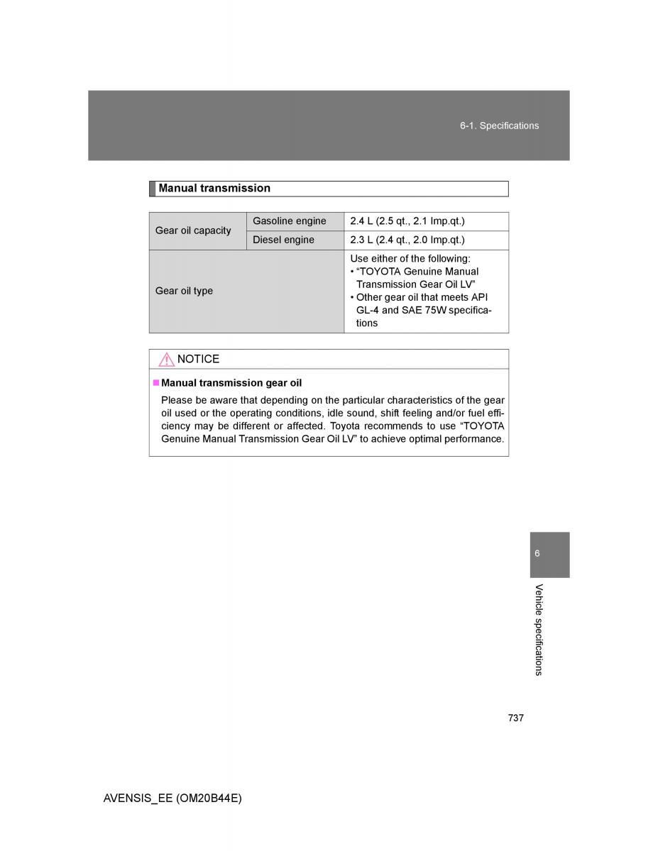 Toyota Avensis III 3 owners manual / page 737