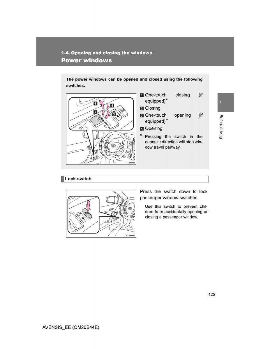 Toyota Avensis III 3 owners manual / page 125