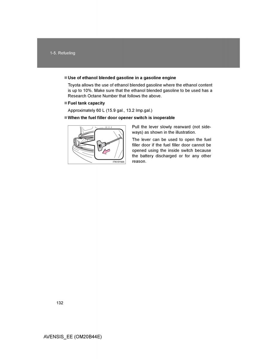 Toyota Avensis III 3 owners manual / page 132