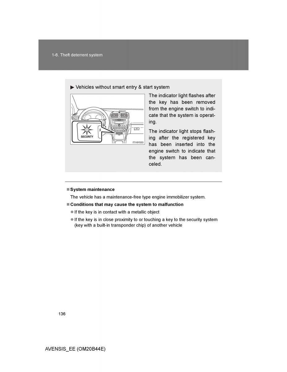 Toyota Avensis III 3 owners manual / page 136