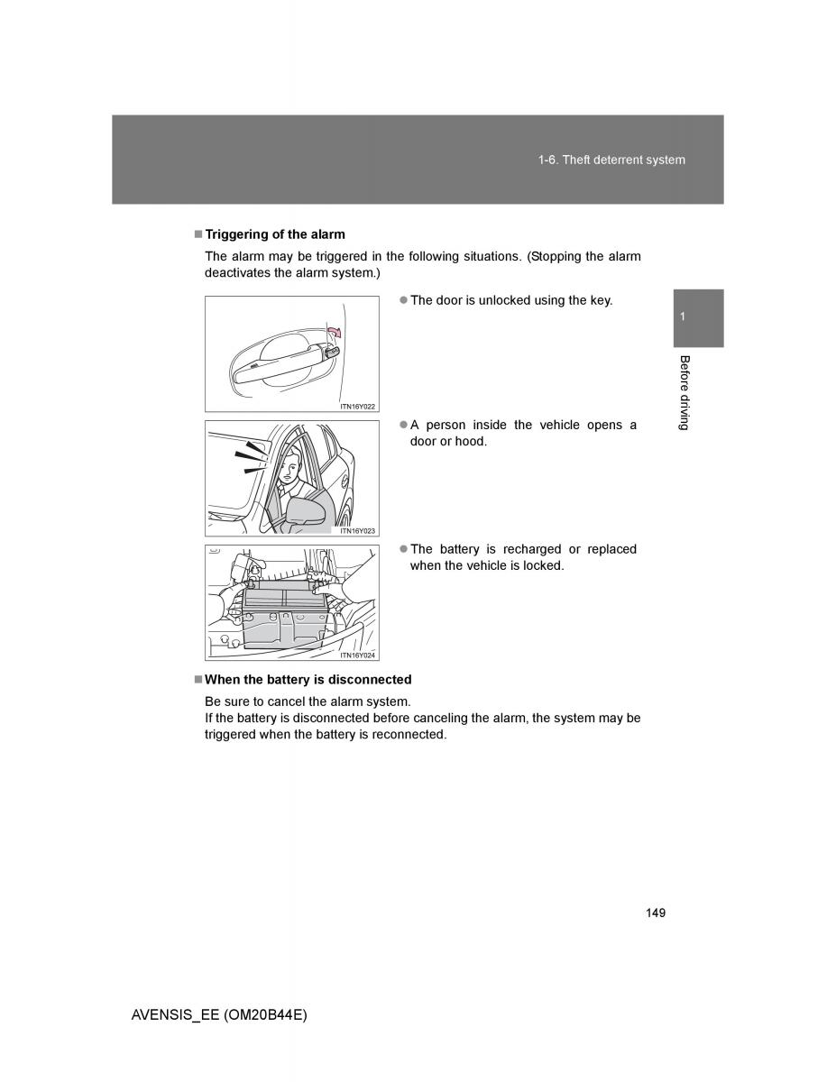 Toyota Avensis III 3 owners manual / page 149