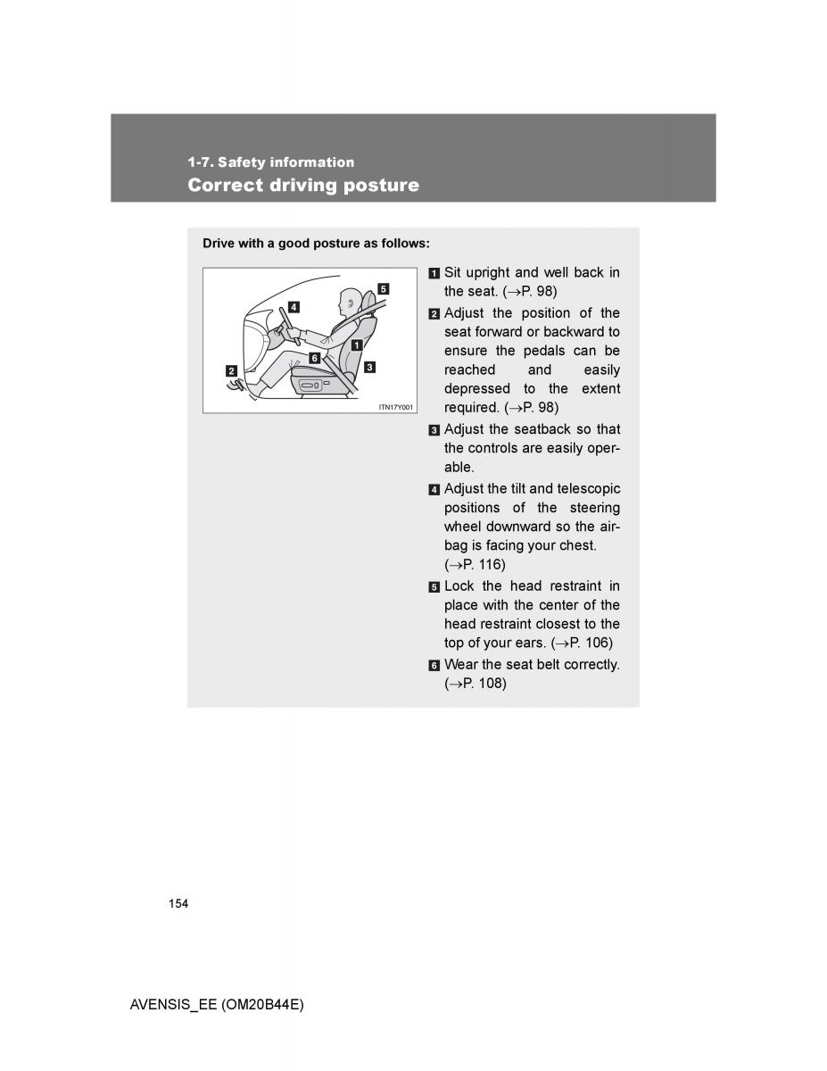 Toyota Avensis III 3 owners manual / page 154