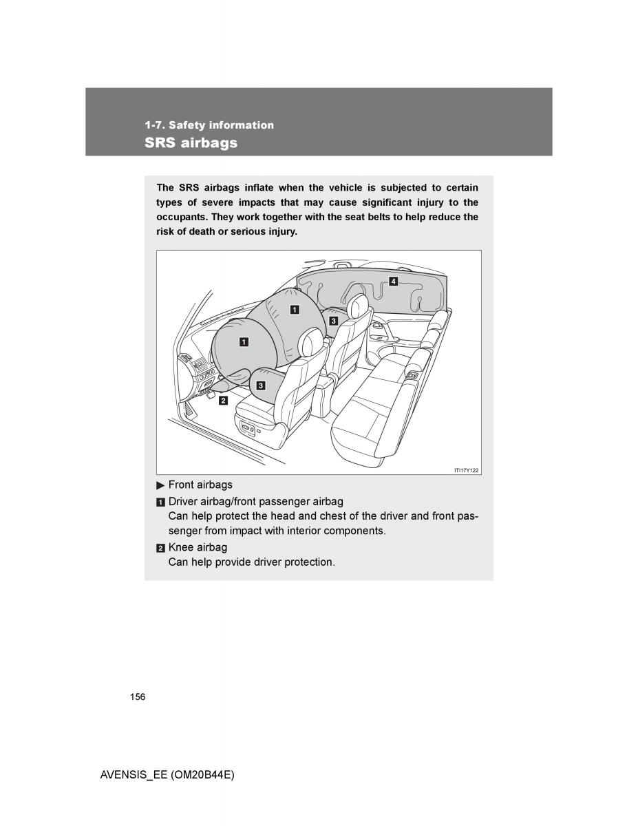 Toyota Avensis III 3 owners manual / page 156