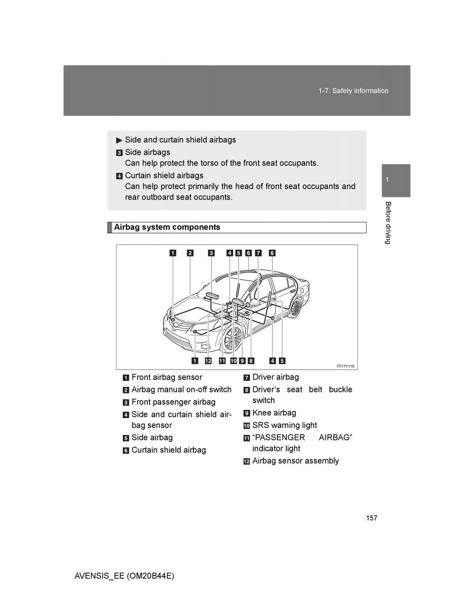 Toyota Avensis III 3 owners manual / page 157