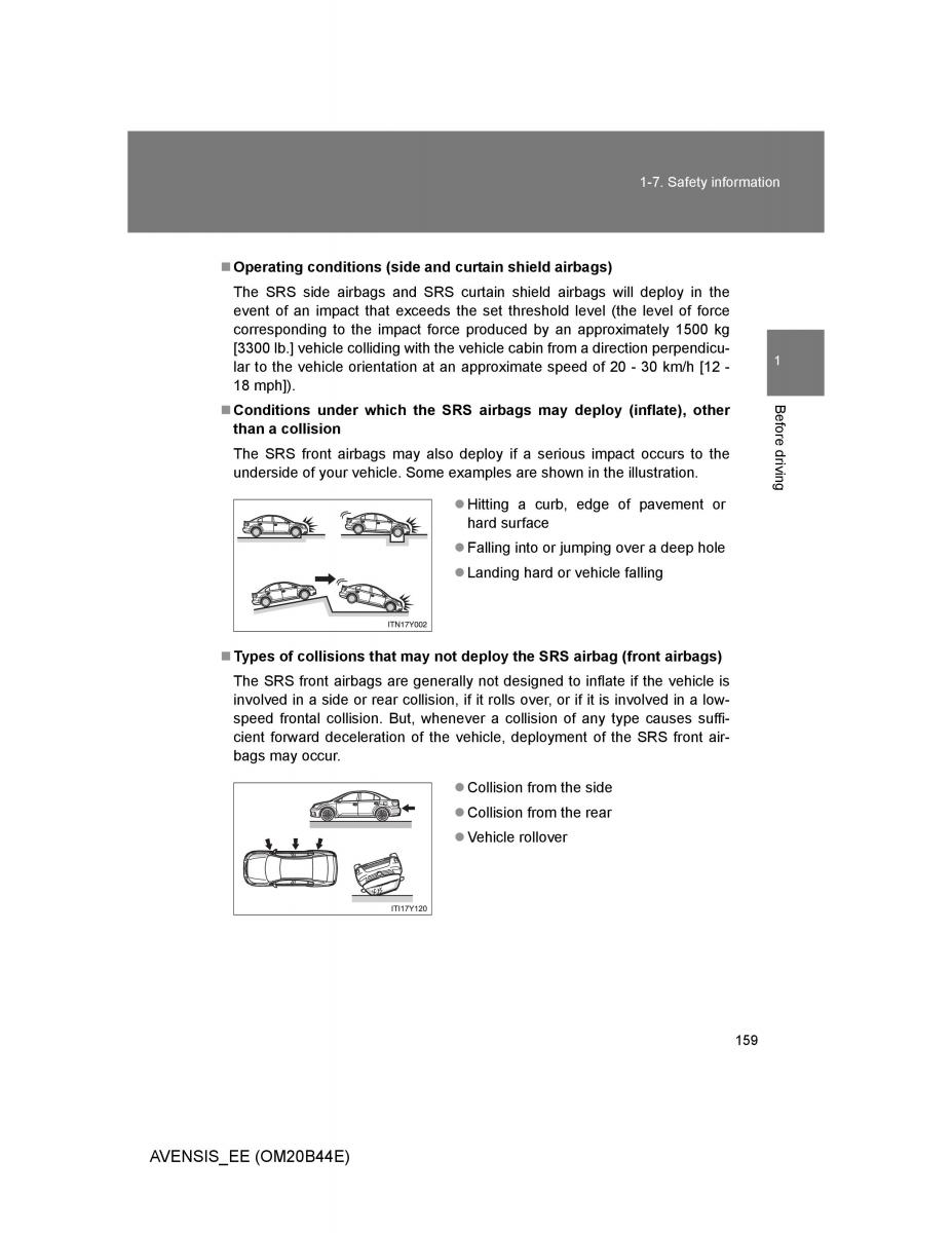 Toyota Avensis III 3 owners manual / page 159