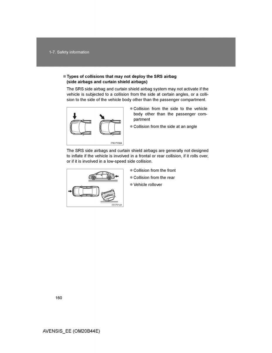 Toyota Avensis III 3 owners manual / page 160