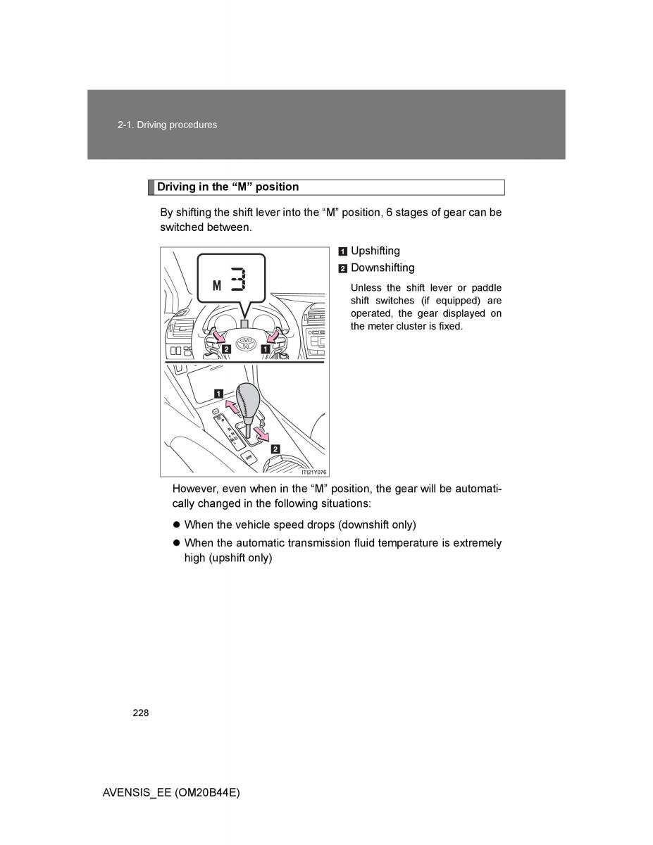 Toyota Avensis III 3 owners manual / page 228